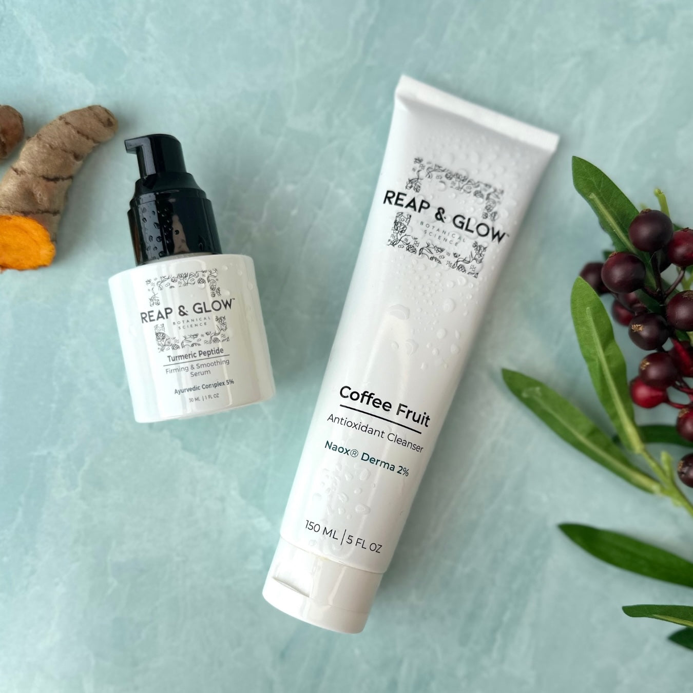Coffee Fruit Antioxidant Cleanser + Turmeric Peptide Firming & Smoothing Serum