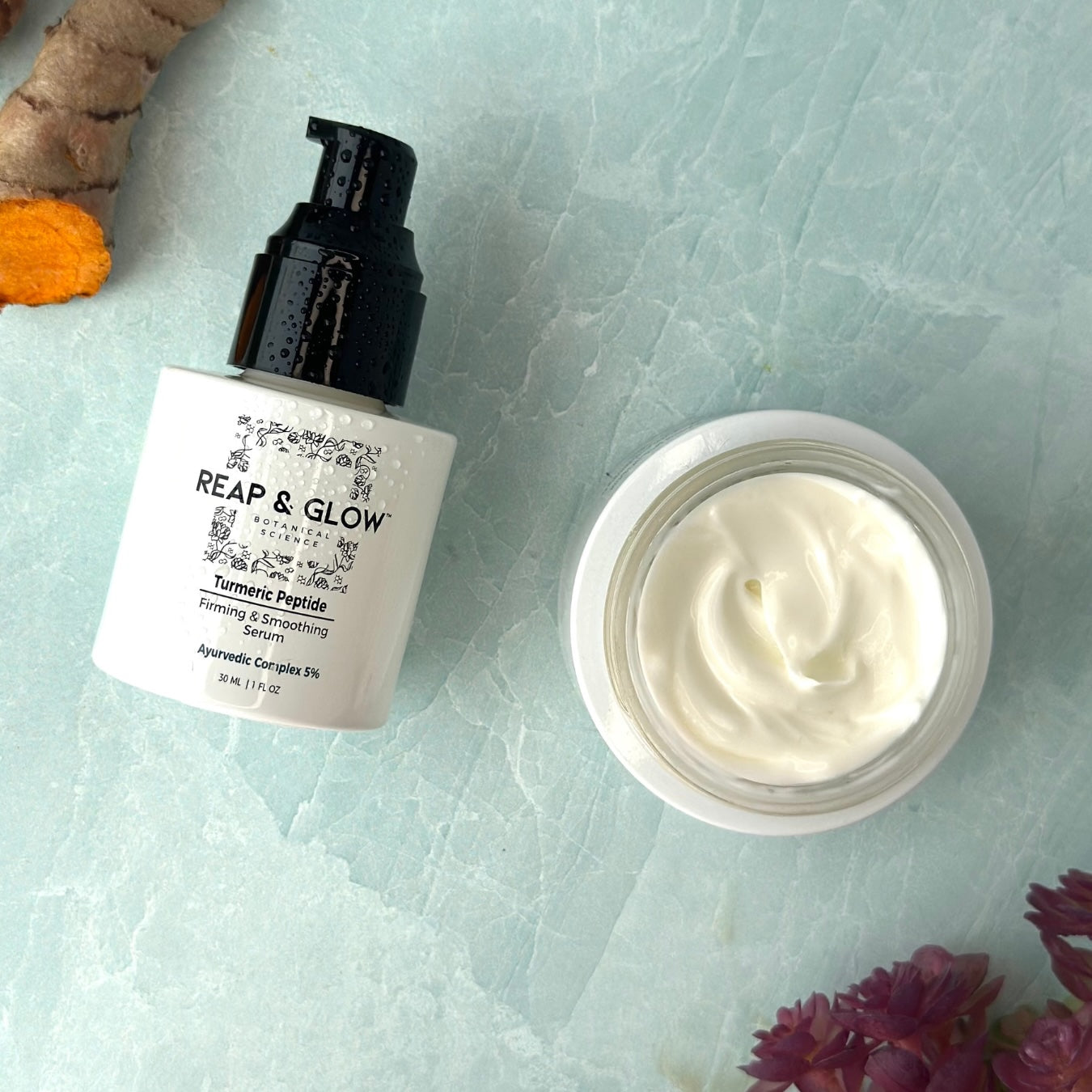 Turmeric Peptide Firming & Smoothing Serum + Ayurvedic Deep Hydrating Rejuvenation Crème