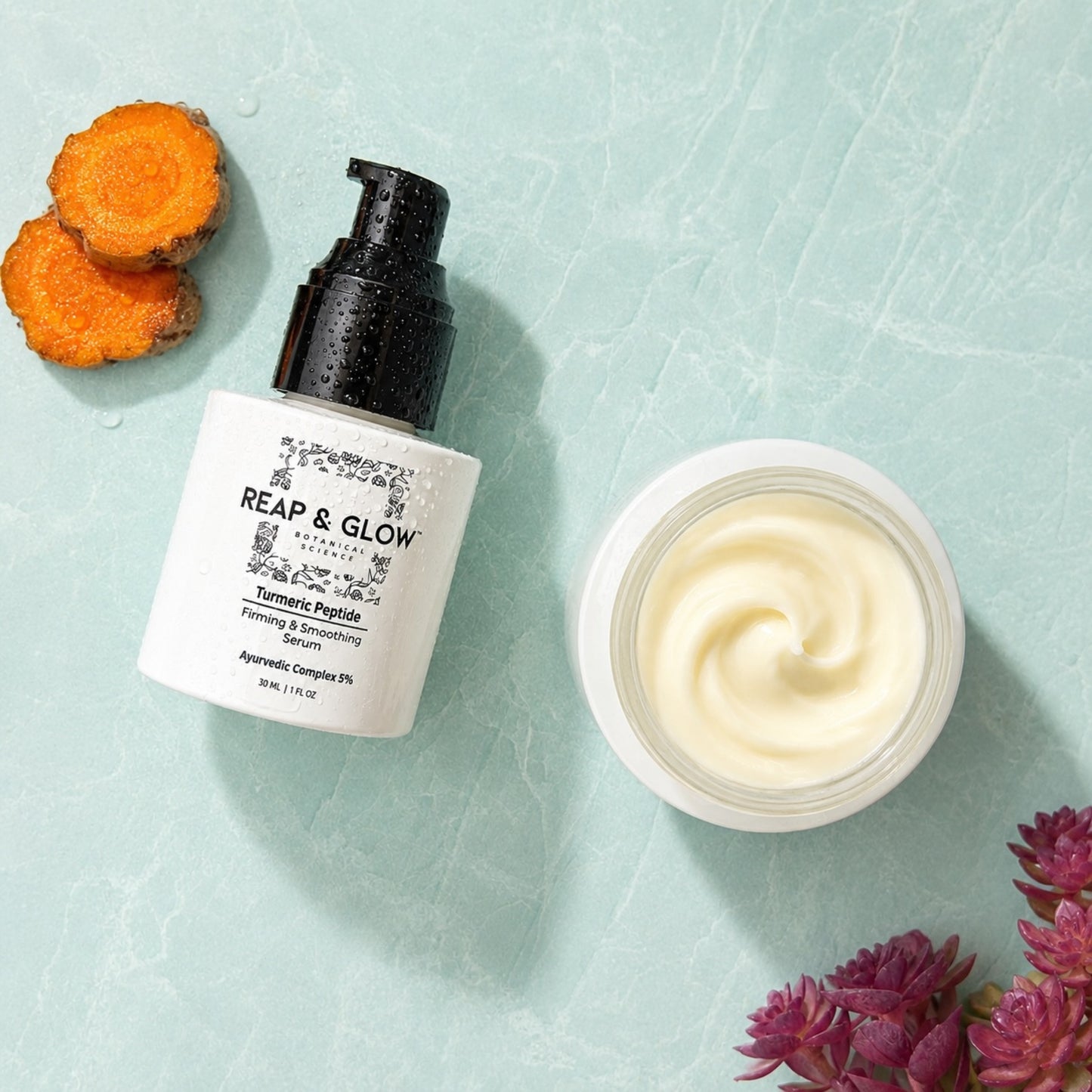 Turmeric Peptide Firming Serum +  Ayurvedic Deep Hydrating Crème Value Set